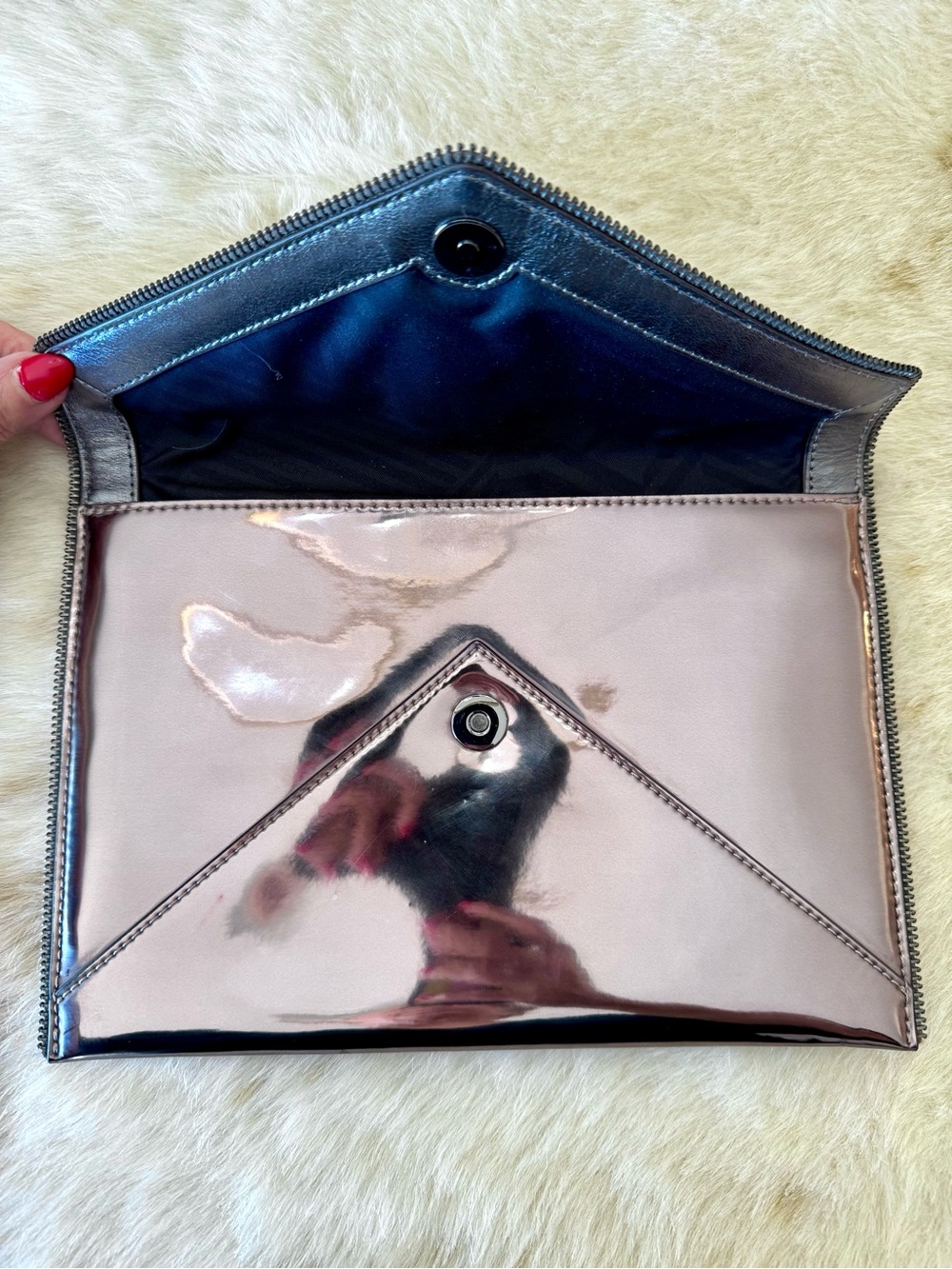 NEW Rebecca Minkoff pewter Leo clutch bag - Picture 4 of 8